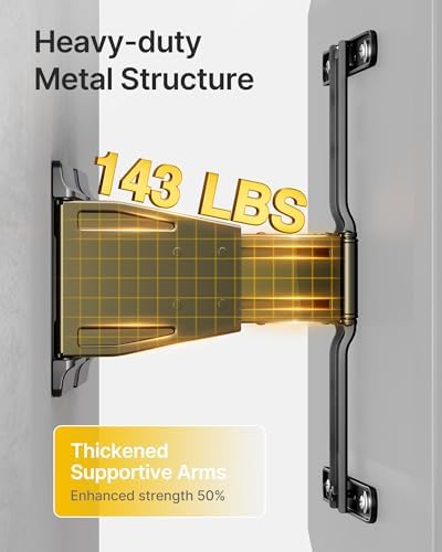 monTEK 0 77 Ultra Slim TV Wall Mount for 37 75 Inch TVs  Thin Low Profile Full Motion TV Wall Mount with Articulating Dual Arms  4X Weight Tested  Max VESA 400x400mm  Fits 16/18 Studs