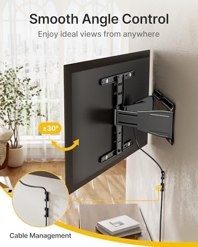 monTEK 0 77 Ultra Slim TV Wall Mount for 37 75 Inch TVs  Thin Low Profile Full Motion TV Wall Mount with Articulating Dual Arms  4X Weight Tested  Max VESA 400x400mm  Fits 16/18 Studs