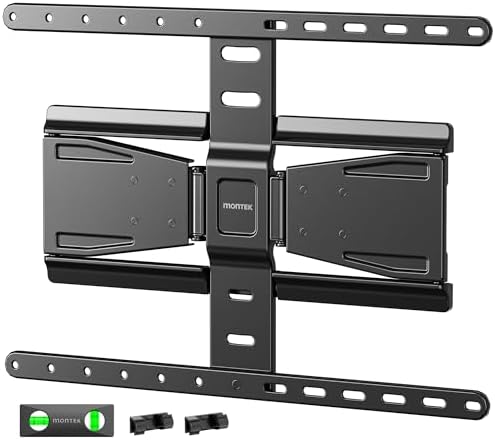 monTEK 0 77 Ultra Slim TV Wall Mount for 37 75 Inch TVs  Thin Low Profile Full Motion TV Wall Mount with Articulating Dual Arms  4X Weight Tested  Max VESA 400x400mm  Fits 16/18 Studs