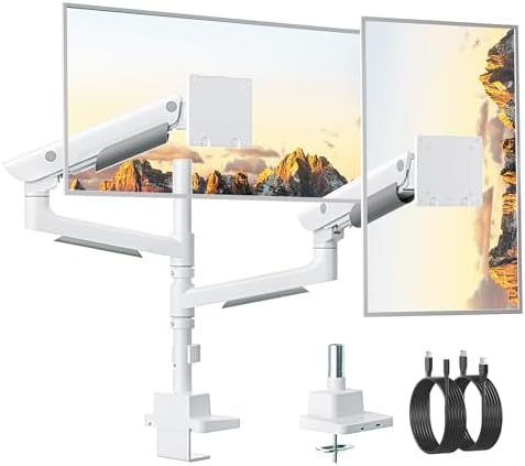 monTEK Sleek Aluminum Monitor Arm for 17 57  Ultrawide Screens up to 59 4 lbs  Heavy Duty Single Monitor Arm Desk Mount  Pneumatic Lift  Quick Release Plate  Clamp/Grommet  Max VESA 100x100