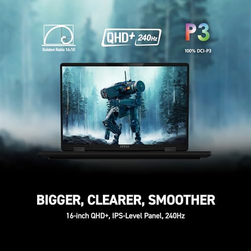 msi Crosshair A16 HX 16  QHD  240Hz Gaming Laptop   AMD Ryzen 9 8940HX  NVIDIA GeForce RTX 5060  16GB DDR5  1TB NVMe SSD  Wi Fi 6E  USB C  Windows 11 D8WFKG 090US