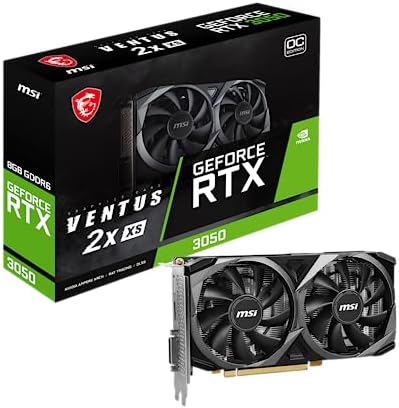 msi Gaming GeForce RTX 3050 8GB GDRR6 Boost Clock  1807 MHz 128 Bit HDMI/DP PCIe 4 Torx Twin Fans Ampere OC Graphics Card  RTX 3050 Ventus 2X XS 8G OC 