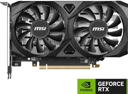 msi Gaming RTX 3050 Ventus 2X 6G OC Graphics Card  NVIDIA RTX 3050  96 Bit  Boost Clock  1492 MHz  6GB GDDR6 14 Gbps  HDMI/DP  Ampere Architecture