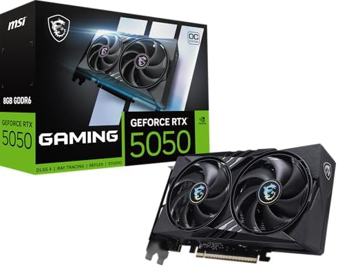 msi Gaming RTX 5050 8G Gaming OC Graphics Card  8GB GDDR6 128 bit  Extreme Performance  2647 MHz  DisplayPort x3 2 1a  HDMI 2 1b  NVIDIA Blackwell Architecture 