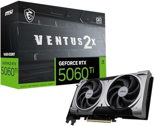 msi Gaming RTX 5060 Ti 16G Ventus 2X OC Plus Graphics Card  16GB GDDR7  128 bit  Extreme Performance  TBA MHz  DisplayPort x 3 2 1a  HDMI 2 1b  NVIDIA Blackwell Architecture 