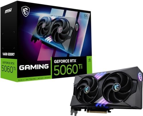 msi Gaming RTX 5060 Ti 16G  OC Graphics Card   16GB GDDR7  128 bit  NVIDIA Blackwell Architecture  DisplayPort x 3  2 1a   HDMI 2 1b  Extreme Performance