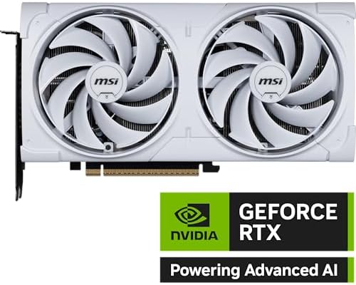 msi Gaming RTX 5070 12G Ventus 2X OC White Graphics Card  12GB GDDR7  192 bit  Extreme Performance  2557 MHz  DisplayPort x3 2 1a  HDMI 2 1b  NVIDIA Blackwell Architecture 