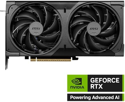 msi Gaming RTX 5070 12G Ventus 2X OC Black Graphics Card  12GB GDDR7  192 bit  Extreme Performance  2542 MHz  DisplayPort x3 2 1a  HDMI 2 1b  NVIDIA Blackwell Architecture