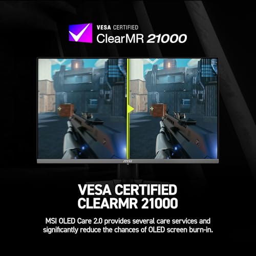 msi MAG 272QP QD OLED X50 26 5 inch 2560 x 1440  WQHD  Gaming Monitor  500Hz  AMD Adaptive Sync  HDR Ready  HDMI  VGA Port  VESA Mountable  Tilt  4 Side Slim Bezel  0 03ms  Black