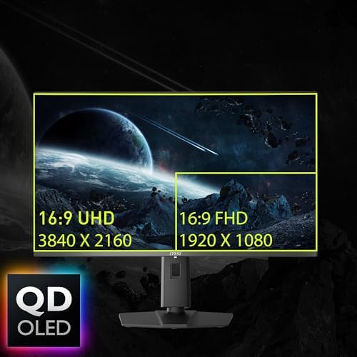msi MAG 321UPX QD OLED  32 4K UHD Quantum Dot OLED Gaming Monitor  3840 x 2160  0 03ms  240Hz  True Black HDR 400  15W USB Type C  HDMI  DP Port