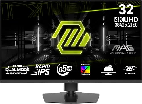 msi MAG 322URDF E16 32 inch 3840 x 2160  UHD  Gaming Monitor  320Hz  Adaptive Sync  HDMI  DisplayPort  VESA Mountable  Tilt  Height Adjustable  Speaker  0 05ms  Black