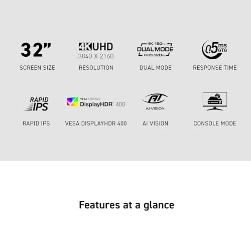 msi MAG 322URDF E16 32 inch 3840 x 2160  UHD  Gaming Monitor  320Hz  Adaptive Sync  HDMI  DisplayPort  VESA Mountable  Tilt  Height Adjustable  Speaker  0 05ms  Black