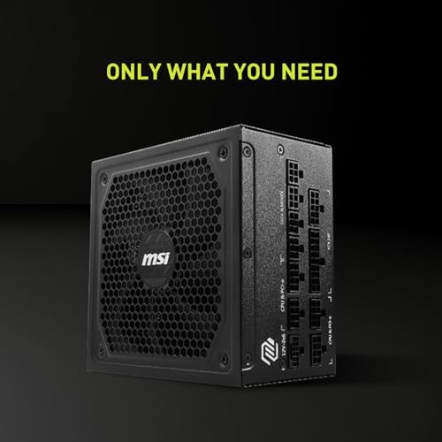 msi MAG A1000GL PCIE5  Fully Modular Compact Gaming 1000W Power Supply  80  Gold  ATX 3 1 & PCIe 5 1 Ready  Native Dual Color 12V 2x6 Cable  10 Year Warranty