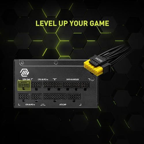 msi MAG A1000GL PCIE5  Fully Modular Compact Gaming 1000W Power Supply  80  Gold  ATX 3 1 & PCIe 5 1 Ready  Native Dual Color 12V 2x6 Cable  10 Year Warranty