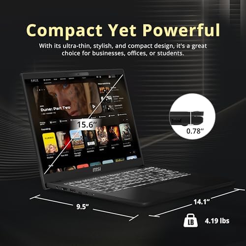 msi Modern 15 H 15 6 FHD Touchcreen Laptop  Intel Core 9 270H  32GB DDR4  2TB Storage  1TB SSD 1TB Docking Station Set   Intel Graphics  Backlit Keyboard  720p HD Webcam  Wi Fi 6E  Win 11  Black