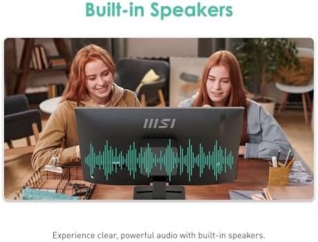 msi PRO MP275 E2 27 inch IPS 1920 x 1080  FHD  Gaming Office Monitor  120Hz  Free Synch  HDMI  DisplayPort  VGA Port  VESA Mountable  Tilt  Speaker  4 Side Slim Bezel 1ms  Black