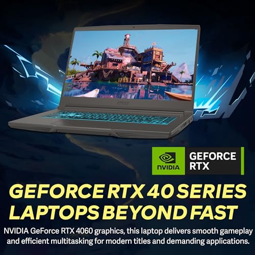 MSI Portátil para juegos Thin 15 FHD 144Hz de 15.6 pulgadas, Intel i5-13420H, 16 GB de RAM, SSD PCIe de 512 GB, NVIDIA GeForce RTX 4060, teclado retroiluminado, cámara web, Win 11 Pro, gris, juego de