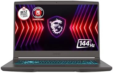 MSI Thin 15 15.6” 144Hz FHD Laptop para juegos: Intel Core i5-12450H, NVIDIA GeForce RTX 2050, 16GB DDR5, 512GB NVMe SSD, Cooler Boost 5, Win 11: Negro B13UCX-2041US