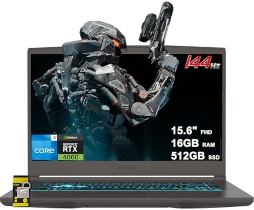 msi Thin 15 Gaming Laptop 15 6 FHD IPS 144Hz Intel Octa core i5 13420H  Beats i7 12650H  16GB RAM 512GB SSD GeForce RTX 4060 Backlit Type C Win11 ICP Hub