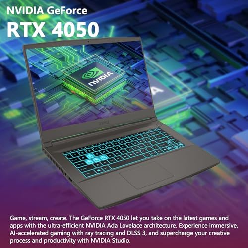 msi Thin Gaming Laptop  15 6 FHD 144Hz  Intel i5 13420H  RTX 3050  16GB RAM  512GB NVMe SSD  Windows 11 Home