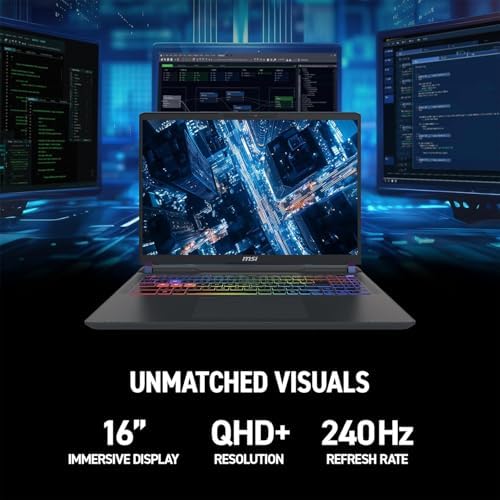 msi Vector 16 HX AI 16  240Hz QHD  Gaming Laptop  AMD Ryzen 9 8940HX  NVIDIA Geforce RTX 5070Ti  32GB RAM  1TB SSD  Thunderbolt 4  Wi Fi 7  Win 11  Cosmo Gray  w/Mytrix Accessory & Lifetime Office