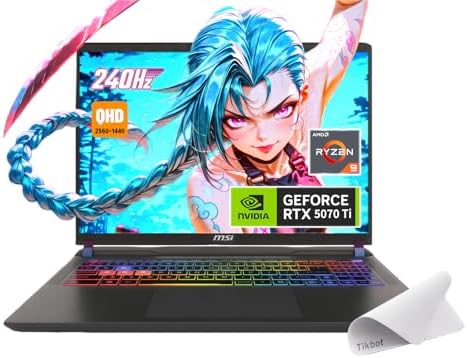 msi Vector 16 HX AI Gaming Laptop  16 QHD  IPS 240Hz AMD Ryzen 9 8940HX Processor  GeForce RTX 5070 Ti  RGB Backlit  w/Mouse pad  Win 11  16GB RAM   1TB PCIe SSD 