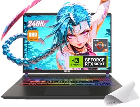 msi Vector 16 HX AI Gaming Laptop  16 QHD  IPS 240Hz AMD Ryzen 9 8940HX Processor  GeForce RTX 5070 Ti  RGB Backlit  w/Mouse pad  Win 11  16GB RAM   1TB PCIe SSD 