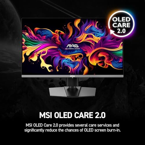 msi  MAG 272QP QD OLED X50  27 Inch  WQHD  2560x1440  Gaming Monitor  Quantum Dot OLED Panel  500Hz  0 03ms  DisplayHDR True Black 500  HDMI 2 1  DP 1 4a  USB C  15WPD   Tilt/Height Adjustable  Black