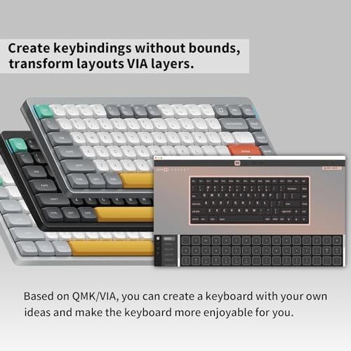 nuphy Air75 V2 Portable 75  Mechanical Keyboard Wireless Keyboard Supports Bluetooth/2 4G/USB C RGB Gaming Keyboards Compatible with Windows/Mac OS/Linux Systems Grey Gateron Red Switch