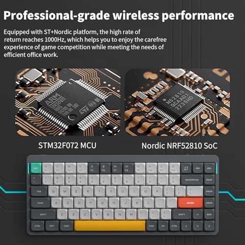 nuphy Air75 V2 Portable 75  Mechanical Keyboard Wireless Keyboard Supports Bluetooth/2 4G/USB C RGB Gaming Keyboards Compatible with Windows/Mac OS/Linux Systems Grey Gateron Red Switch