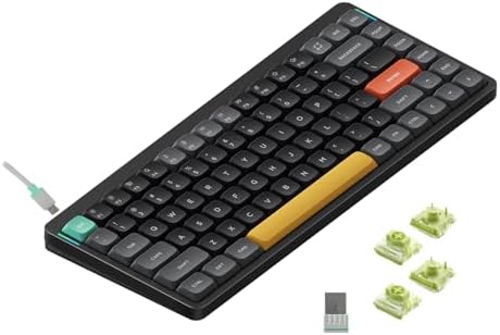 nuphy Air75 V2 Portable 75  Mechanical Keyboard Wireless Keyboard Supports Bluetooth/2 4G/USB C RGB Gaming Keyboards Compatible with Windows/Mac OS/Linux Systems Grey Gateron Red Switch