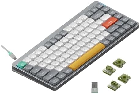 nuphy Air75 V2 Portable 75  Mechanical Keyboard Wireless Keyboard Supports Bluetooth/2 4G/USB C RGB Gaming Keyboards Compatible with Windows/Mac OS/Linux Systems Grey Gateron Red Switch