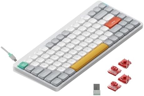 nuphy Air75 V2 Portable 75  Mechanical Keyboard Wireless Keyboard Supports Bluetooth/2 4G/USB C RGB Gaming Keyboards Compatible with Windows/Mac OS/Linux Systems Grey Gateron Red Switch