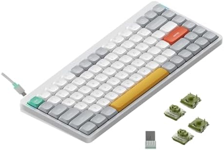 nuphy Air75 V2 Portable 75  Mechanical Keyboard Wireless Keyboard Supports Bluetooth/2 4G/USB C RGB Gaming Keyboards Compatible with Windows/Mac OS/Linux Systems Grey Gateron Red Switch