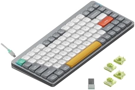 nuphy Air75 V2 Portable 75  Mechanical Keyboard Wireless Keyboard Supports Bluetooth/2 4G/USB C RGB Gaming Keyboards Compatible with Windows/Mac OS/Linux Systems Grey Gateron Red Switch
