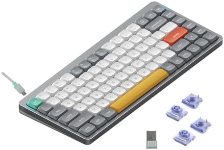 nuphy Air75 V2 Portable 75  Mechanical Keyboard Wireless Keyboard Supports Bluetooth/2 4G/USB C RGB Gaming Keyboards Compatible with Windows/Mac OS/Linux Systems Grey Gateron Red Switch