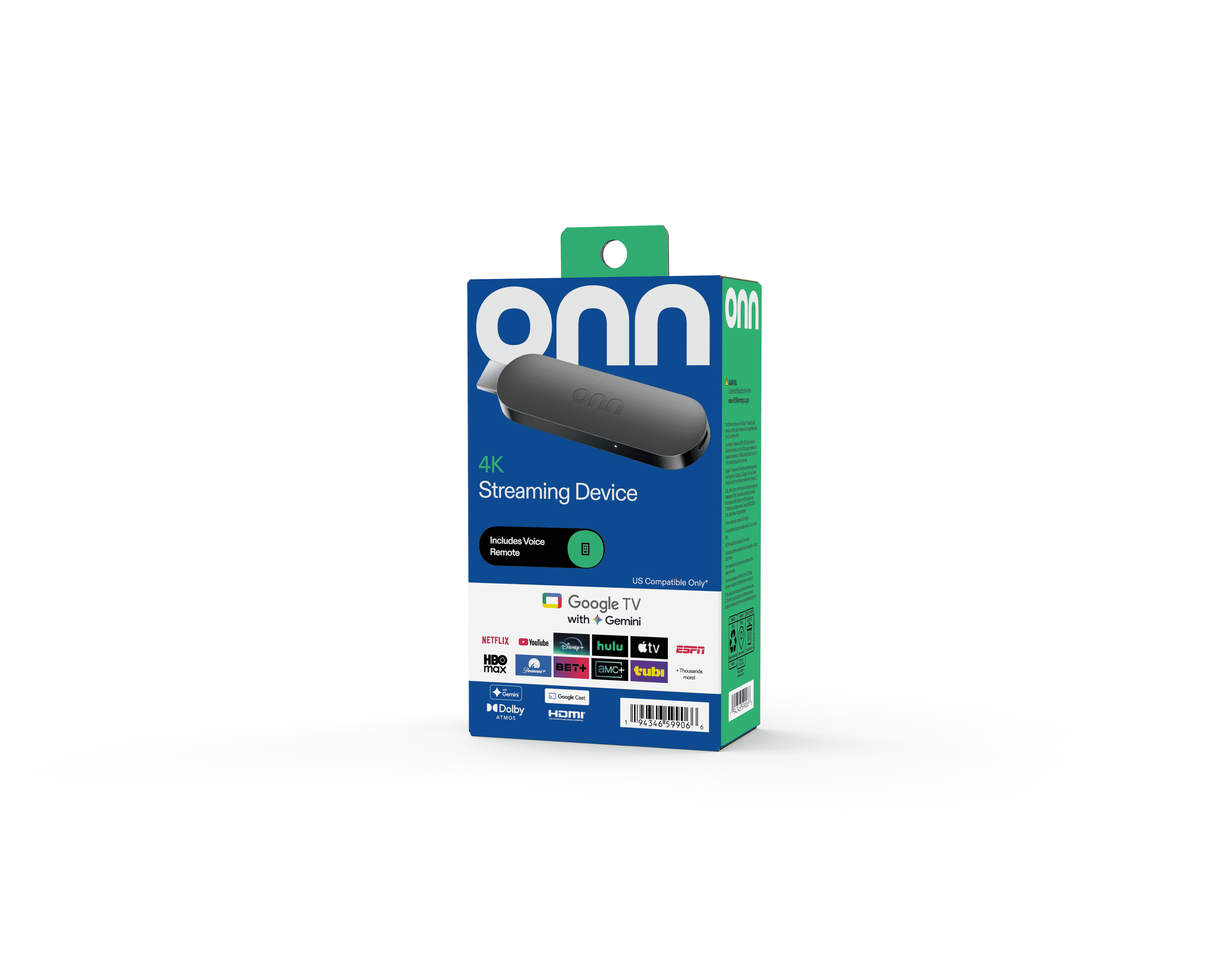 onn 4K Streaming Device  Google TV with Gemini  NEW 2026 Model    Fast Streaming  Ultra HD  8GB Storage  2GB RAM  Remote With Voice Control   U S  Compatible only