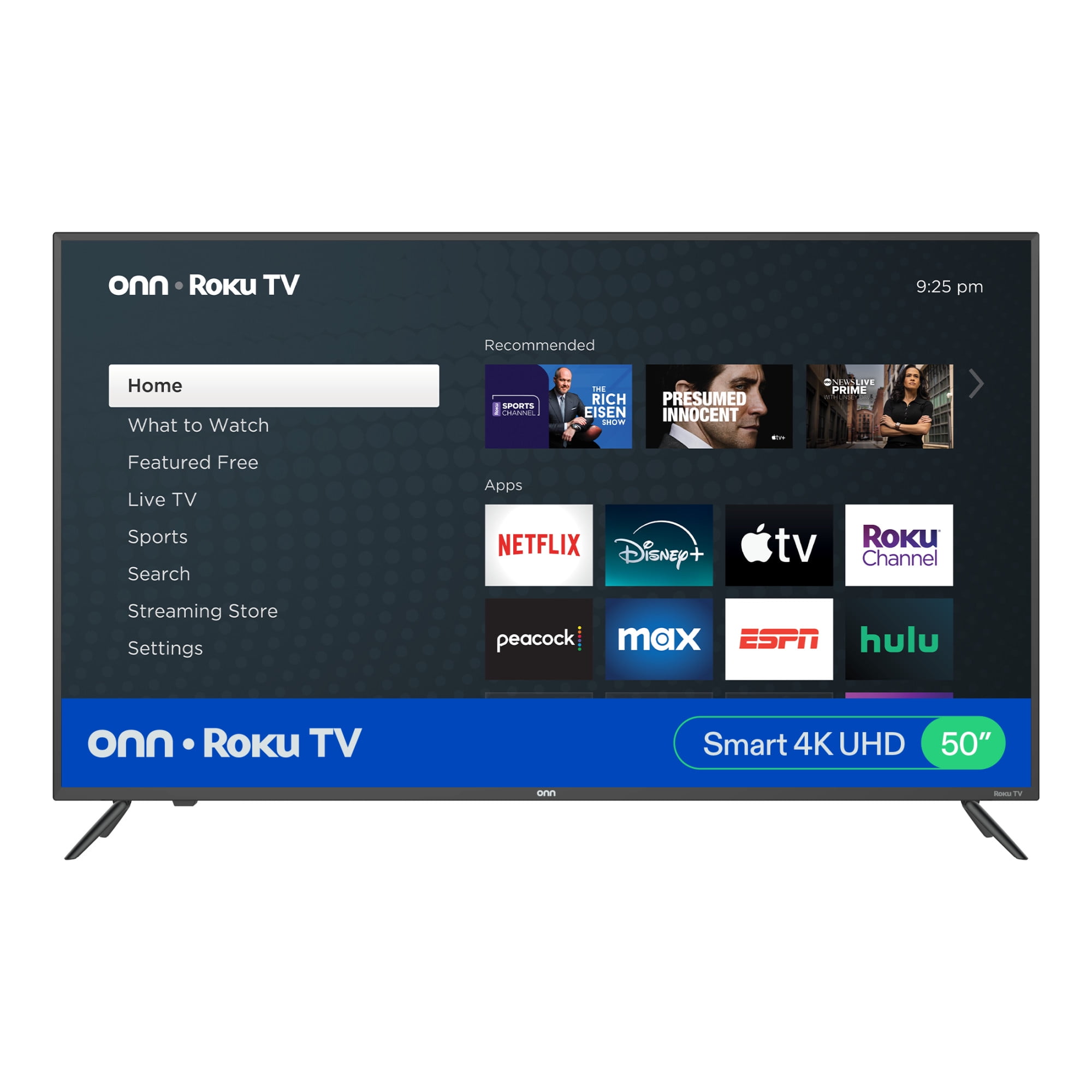 onn 50  Class 4K UHD  2160P  LED Roku Smart Television HDR  100012585 