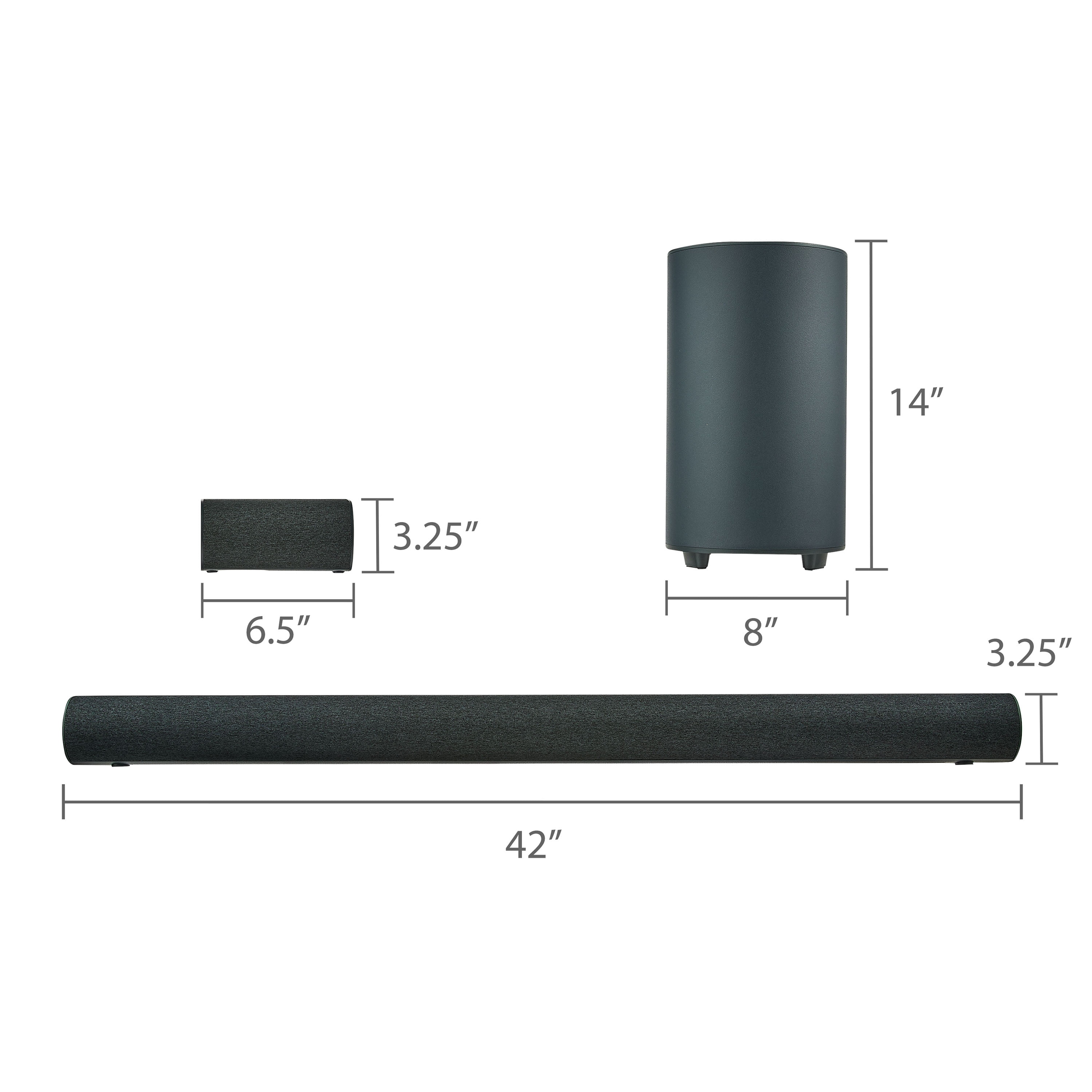 onn Bluetooth Sistema de Barra de Sonido Envolvente de 5.1.2 Canales con Atmos Dolby, 42", Negro