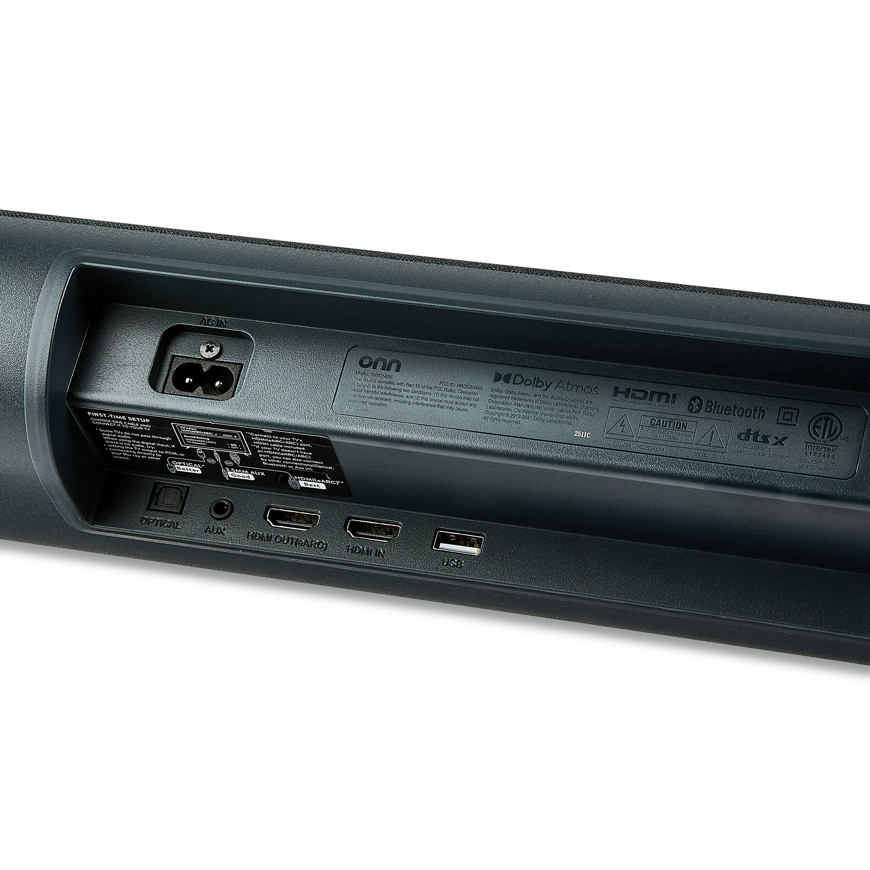 onn Bluetooth Sistema de Barra de Sonido Envolvente de 5.1.2 Canales con Atmos Dolby, 42", Negro