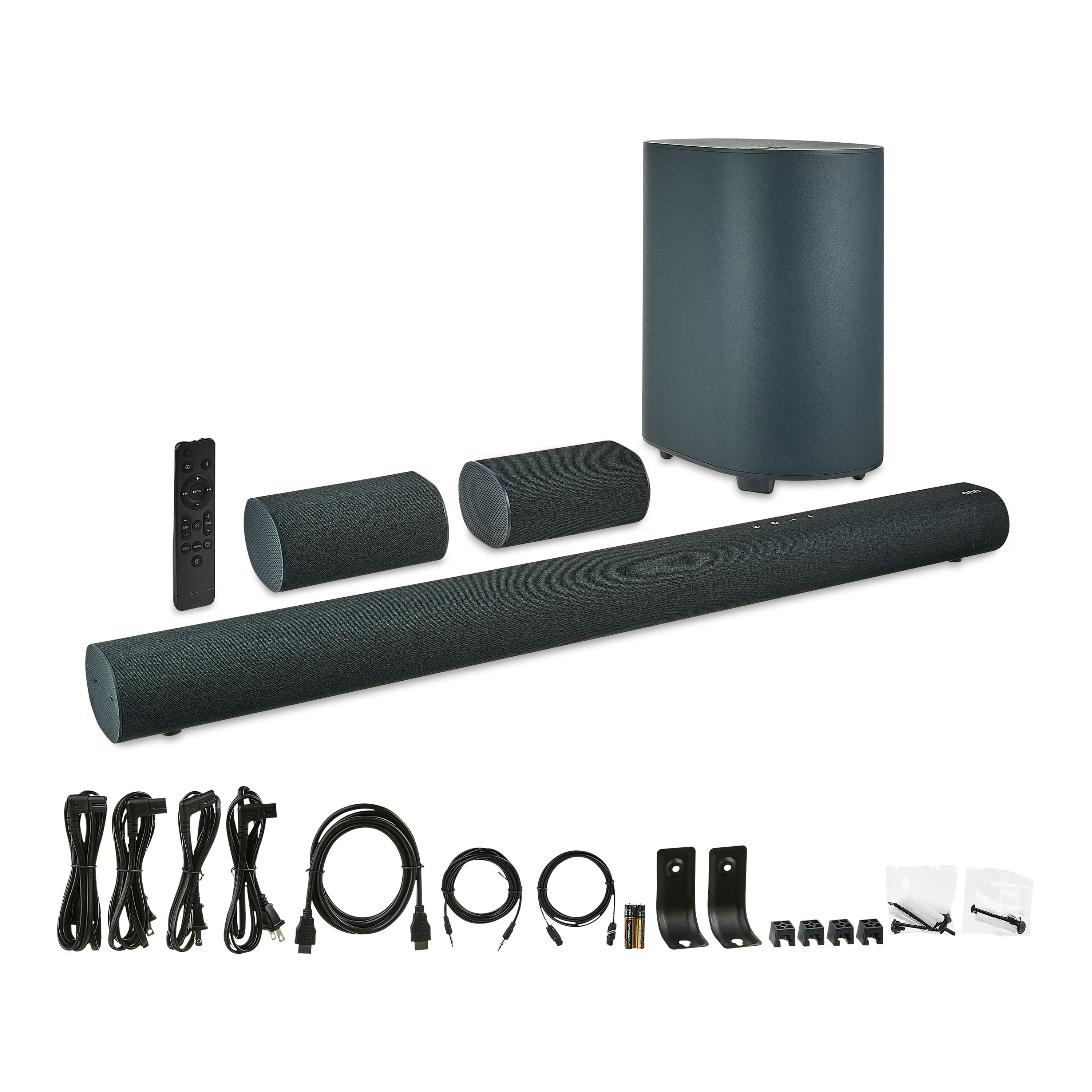 onn Bluetooth Sistema de Barra de Sonido Envolvente de 5.1.2 Canales con Atmos Dolby, 42", Negro