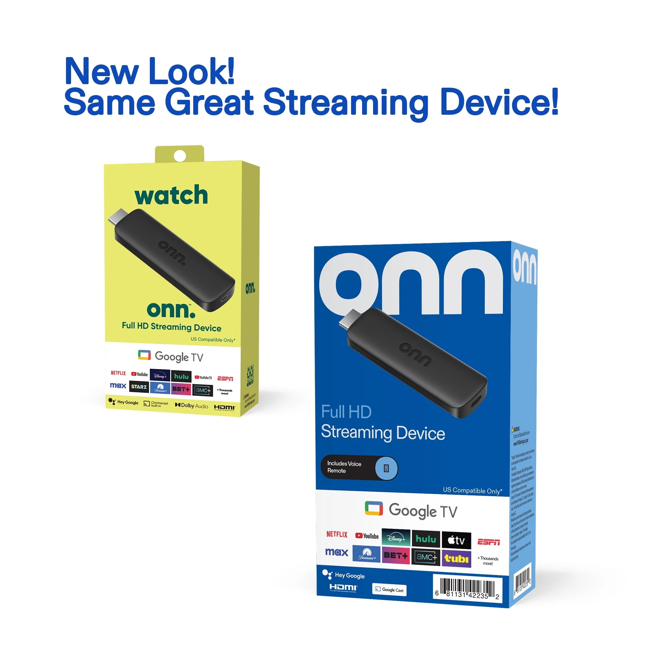 IT'S BRAZILIAN onn - Dispositivo de transmisión Full HD, Google TV, transmisión rápida, 8 GB de almacenamiento, 1.5 GB de RAM, control remoto con control de voz