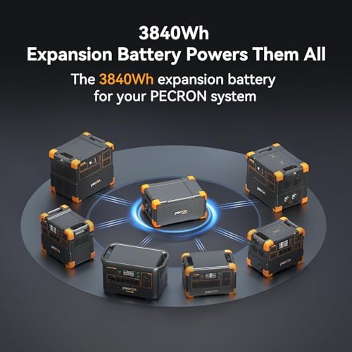 pecron Extra Battery 3840Wh  Expand Capacity for E3600LFP/E3800LFP/F3000LFP/E2400LFP/E1500LFP/E1000LFP  LiFePO4 Backup Battery