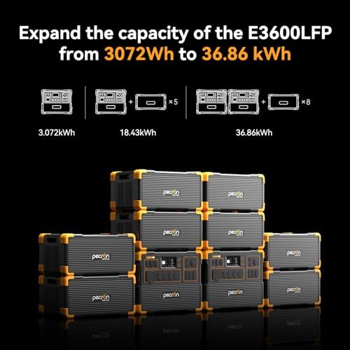 pecron Extra Battery 3840Wh  Expand Capacity for E3600LFP/E3800LFP/F3000LFP/E2400LFP/E1500LFP/E1000LFP  LiFePO4 Backup Battery