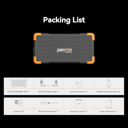 pecron Extra Battery 3840Wh  Expand Capacity for E3600LFP/E3800LFP/F3000LFP/E2400LFP/E1500LFP/E1000LFP  LiFePO4 Backup Battery