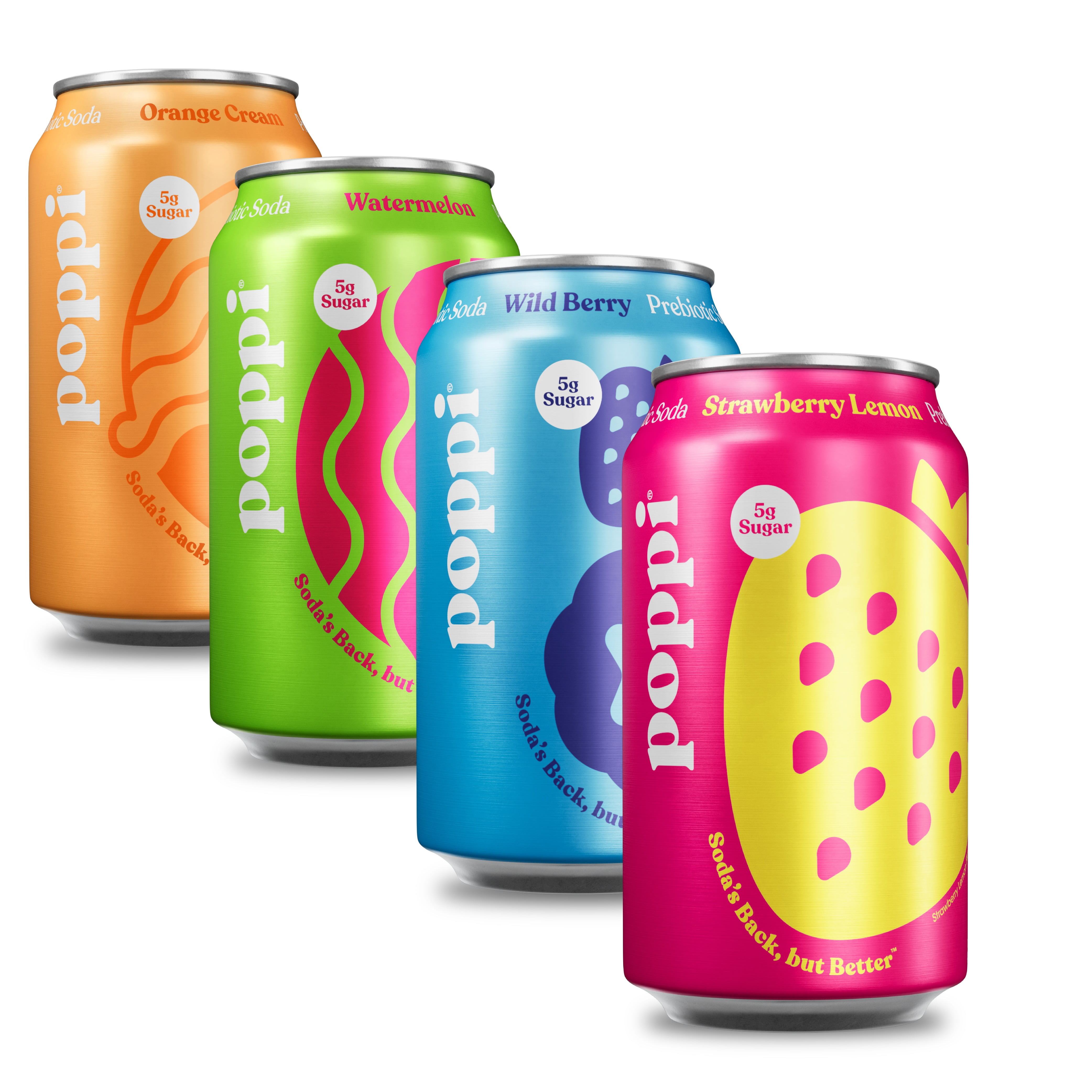 poppi Juicy Refresh Prebiotic Soda Variety Pack  12 fl oz can  8 pack