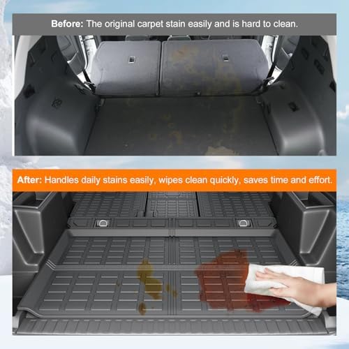 powoq Cargo Mat Compatible with 2010 2024 Toyota 4Runner Back Seat Protector Replacement for 2010 2024 Toyota 4Runner 5 Seater Accessories  Fit W/O Sliding Tray  Rear Backrest Mats Rear Trunk Mat 