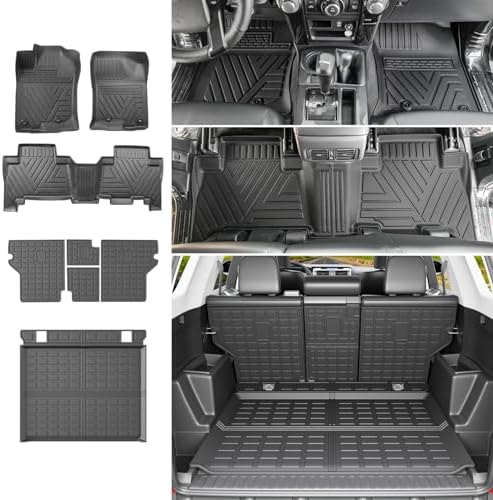 powoq Cargo Mat Compatible with 2010 2024 Toyota 4Runner Back Seat Protector Replacement for 2010 2024 Toyota 4Runner 5 Seater Accessories  Fit W/O Sliding Tray  Rear Backrest Mats Rear Trunk Mat 