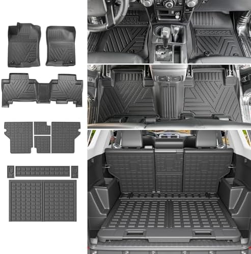 powoq Cargo Mat Compatible with 2010 2024 Toyota 4Runner Back Seat Protector Replacement for 2010 2024 Toyota 4Runner 5 Seater Accessories  Fit W/O Sliding Tray  Rear Backrest Mats Rear Trunk Mat 