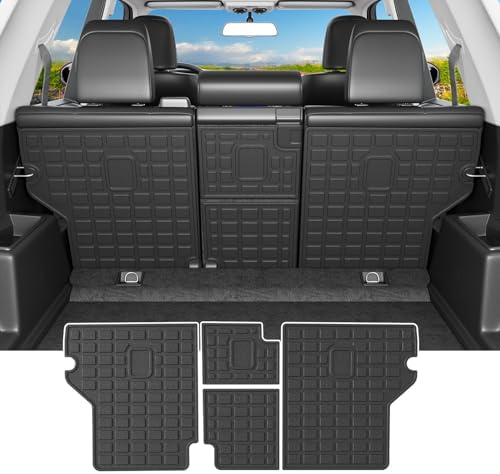 powoq Cargo Mat Compatible with 2010 2024 Toyota 4Runner Back Seat Protector Replacement for 2010 2024 Toyota 4Runner 5 Seater Accessories  Fit W/O Sliding Tray  Rear Backrest Mats Rear Trunk Mat 